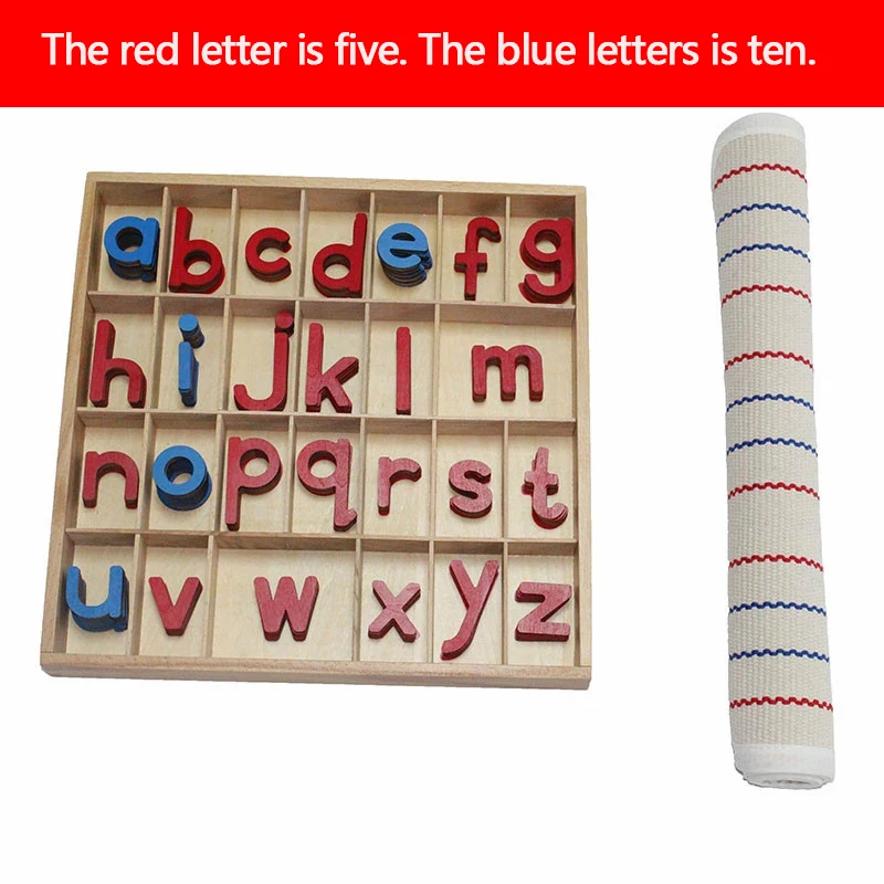 

Instructions Activity Small Letter with Wooden Box Blue Red Letter of the Alphabet Toys for Children Montessori Language Toys