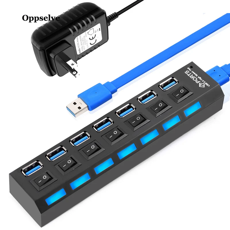 USB 3 0 концентратор с адаптером питания многопортовый OTG расширитель U диск ридер
