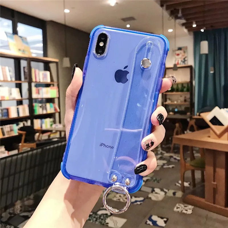 Блестящий держатель для телефона чехол iPhone 11 Pro X XR XS Max 6 6S 7 8 Plus прозрачный мягкий