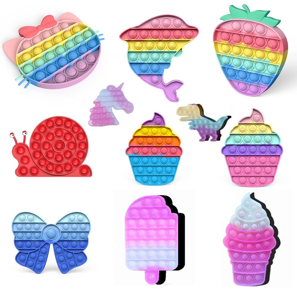 

Ice Cream Antistress Fidget Toy Push Bubble Toy Kids Simple Dimple Autism Puzzle Toy Bubble Sunshine Color Change