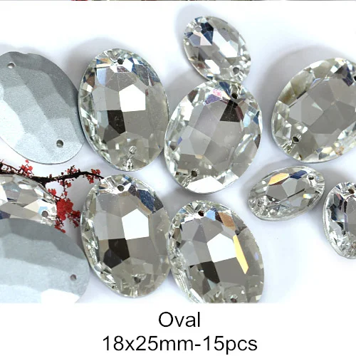 18x25mm-15pcs Камни в форме капли стеклянные стразы с круглым белым циферблатом и пришить остроконечные Стразы прозрачный лошадиный глаз Sew On Stone для украшения одежды B3172 - Цвет: 18x25mm-15pcs