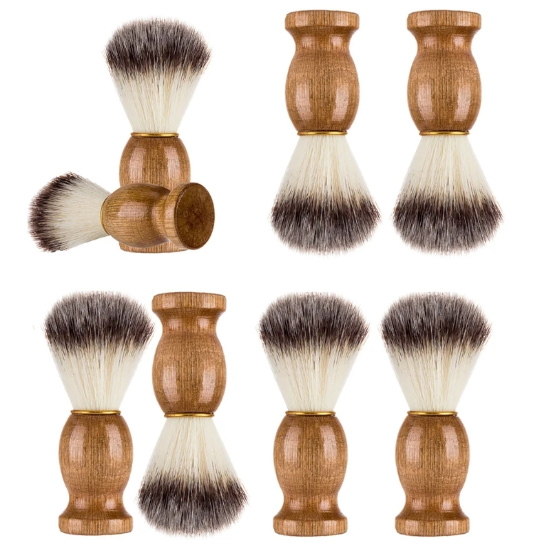 

Men Shaving Brush with Wooden Handle Soft Nylon Hair Face Cleaning Beard Cleaner Professional Barber Salon Tool Gift