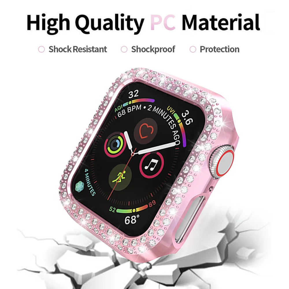 Luxury Bling Ultra 49mm 40mm 44mm 41mm 45mm Case for Apple Watch 8 Series 7 6 SE 5 4 3 Cover Diamond Bumper 38mm 42mm PC Frame