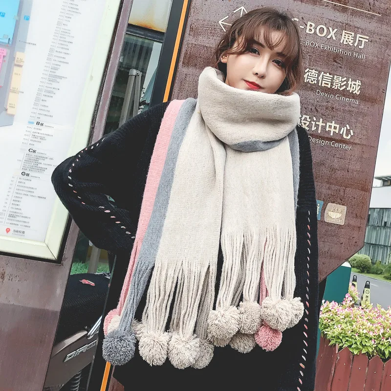 USPOP женский шарф зимний толстый теплый новый цвет большой длинный Женская шаль из