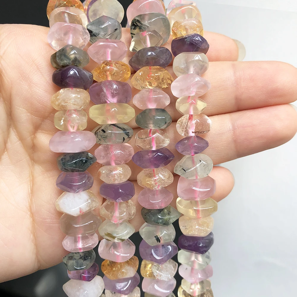 A+ Natural Rhombus Gem Colorful Quartzs Crystal Irregular Loose Spacer Beads For Jewelry Making DIY Bracelet Accessories Pendant | Украшения