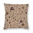 Удобный коричневый Чехол для подушки в рустикальном стиле из полиэстера и льна