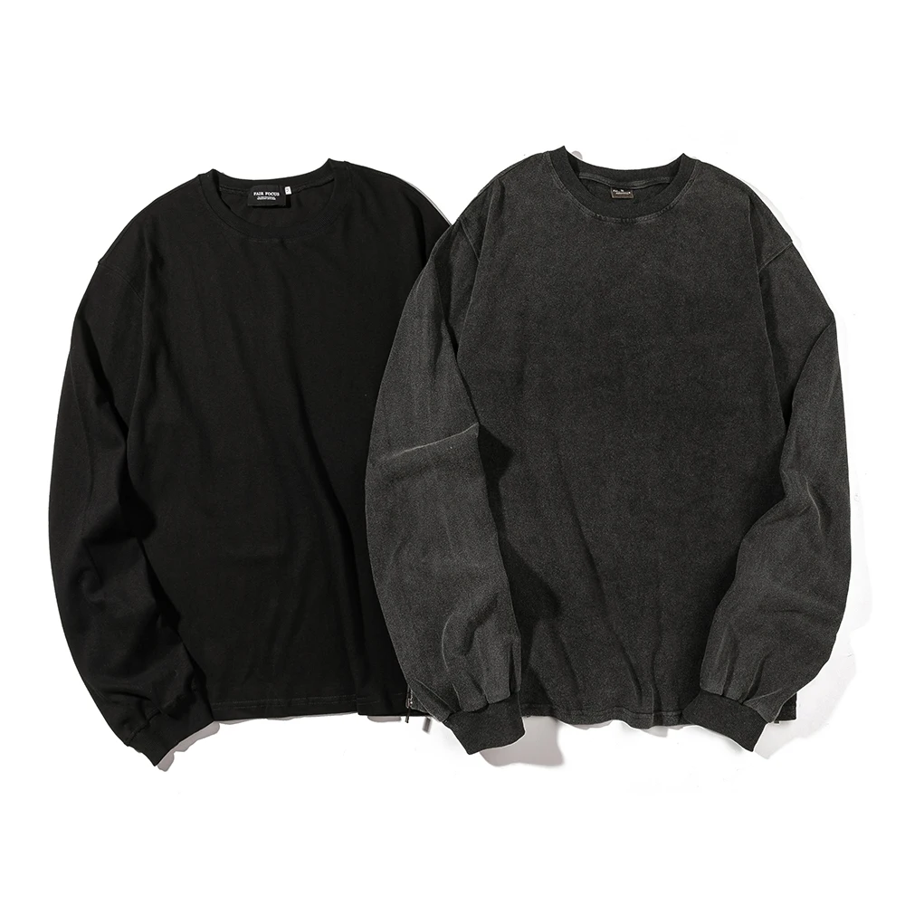 

Hip Hop Washed Distressed Sweatshirts Pullover Ninja Sleeve Oversized Mens Hoodies Fall/winter Side Zippers Sweatshirt