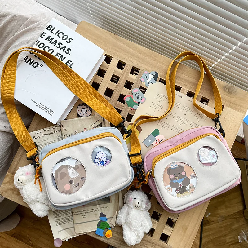 

Женские сумки-мессенджеры через плечо, простые холщовые кошельки для девушек, женская маленькая сумка через плечо с милым медведем