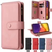 zipper case for samsung galaxy a82 5g 2021 multi function 15 card slot leather cover for galaxy quantum 2 shell a 82 wallet case