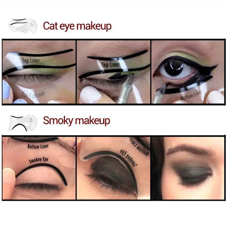 10pcs Eyebrows Template Card Cat Eye Eyeliner Stencils Stencil Models Shaping Tools Shadow Makeup Tool | Красота и здоровье