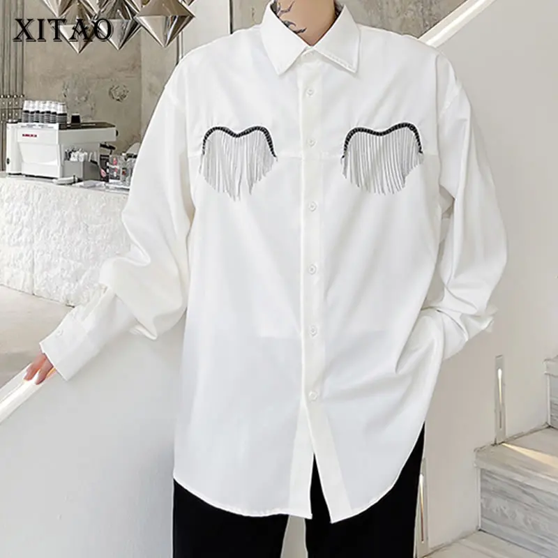 

XITAO, однобортная Лоскутная рубашка, женская, 2021, осенняя, новая, индивидуальная, модная, с отложным воротником, с длинным рукавом, рубашка, ...