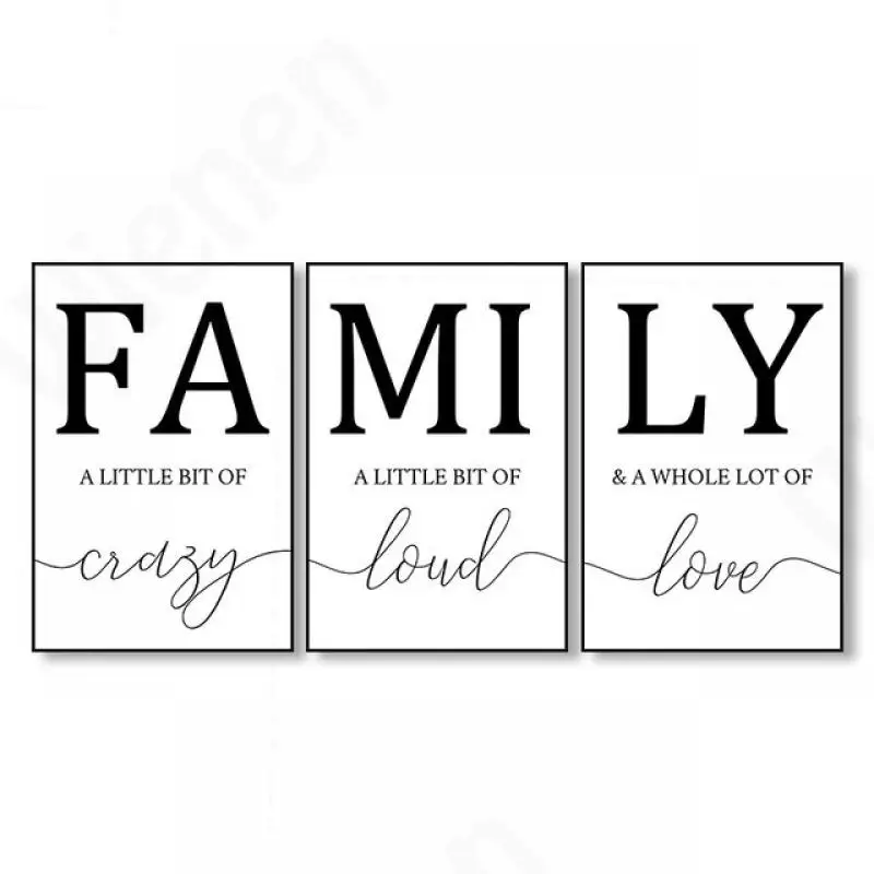 Простые минималистичные плакаты с буквами семейная Картина на холсте настенное