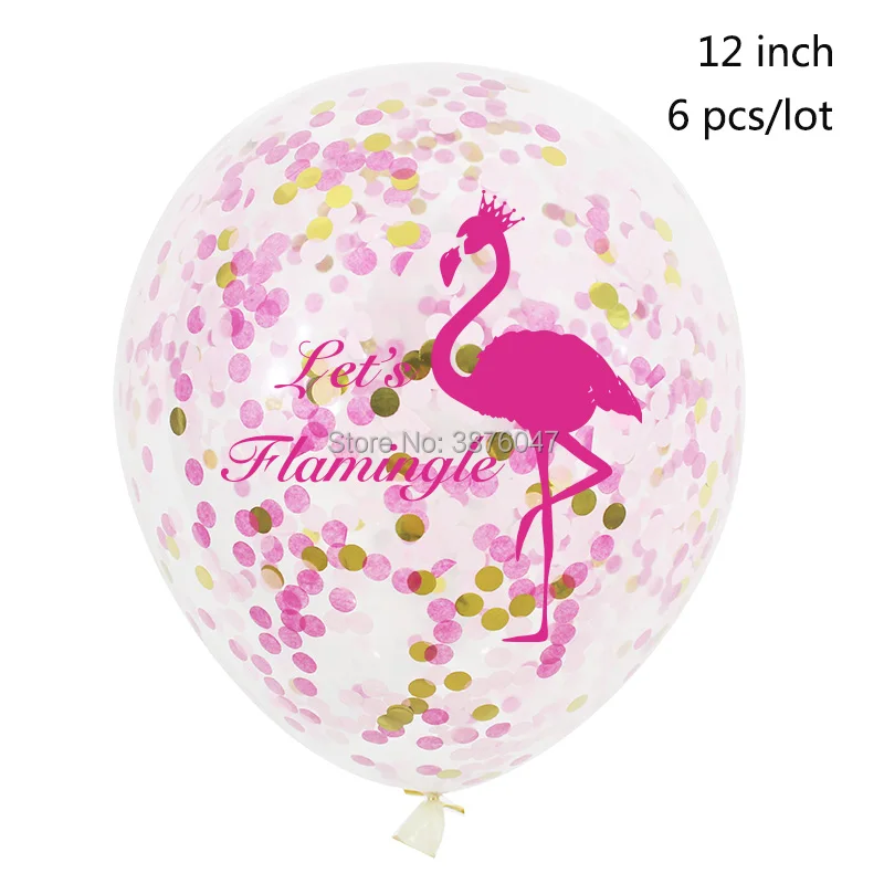 big flamingo 6 шт./партия воздушные шары Фламинго девушка розовый прозрачный конфетти с днем рождения вечерние украшения давайте Фламинго Bachelor вечерние воздушные шары - Цвет: big flamingo