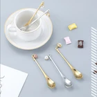 Новая чайная ложка с длинной ручкой, кофейная ложка, перемешивающая микшерная ложка, милая кофейная ложка, десертная ложка со стандартным дизайном, декоративный подарок для стола