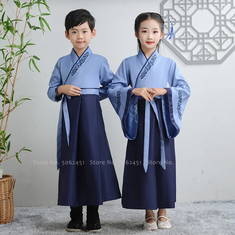 Детский костюм для мальчиков традиционное китайское платье принцессы с вышивкой