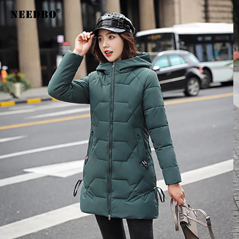 NEEDBO Long Winter Jacket Women Parka Mujer Hooded Puffer Jacket Women Winter Coat Warm Plus Size 4XL Casual Casaco Outwear