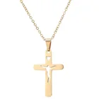 Ожерелье из нержавеющей стали 316L, простое классическое модное ожерелье с крестом Иисуса, антикварная цепочка, ожерелья для женщин, ювелирные изделия, подарки
