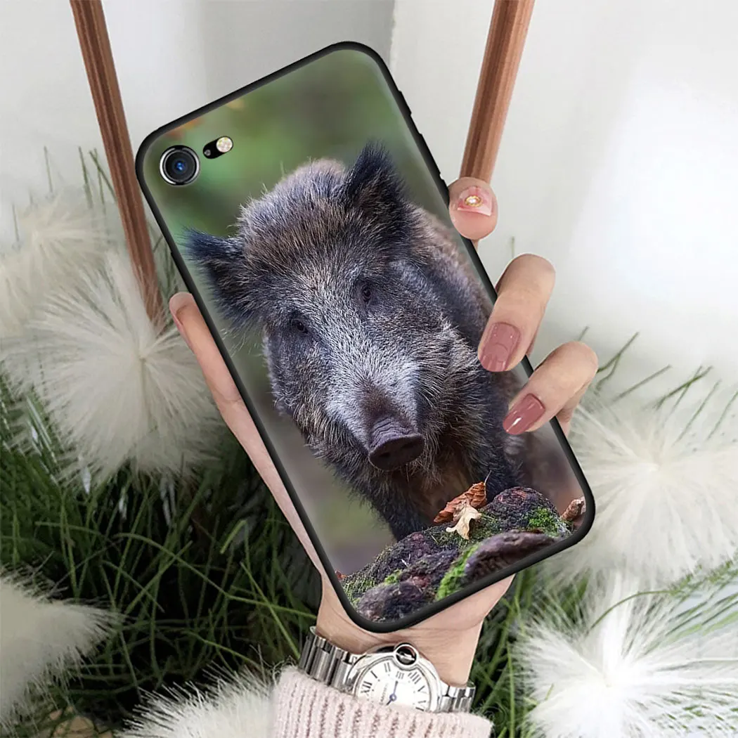Мягкий силиконовый чехол для iPhone 11 Pro Max XS XR X SE 5 5s 7 8 6 6s Plus черный телефона дикий