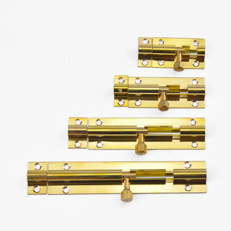 

1 Pc 1.5/2/3/4 Inch Long Brass Door Latch Sliding Lock Bolt Latch Hasp Staple Gate Safety Lock Hardware&Screws Drop Shipping