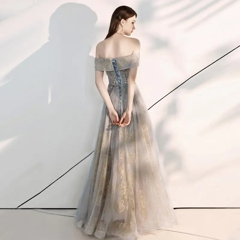 Элегантные длинные вечерние платья с открытыми плечами Vestido Debutante модное платье
