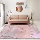 Современный Большой ковер в скандинавском стиле с 3D-принтом, серые, розовые, золотые линии, геометрические коврики для гостиной, спальни, коврики для кухни, коврики для дома