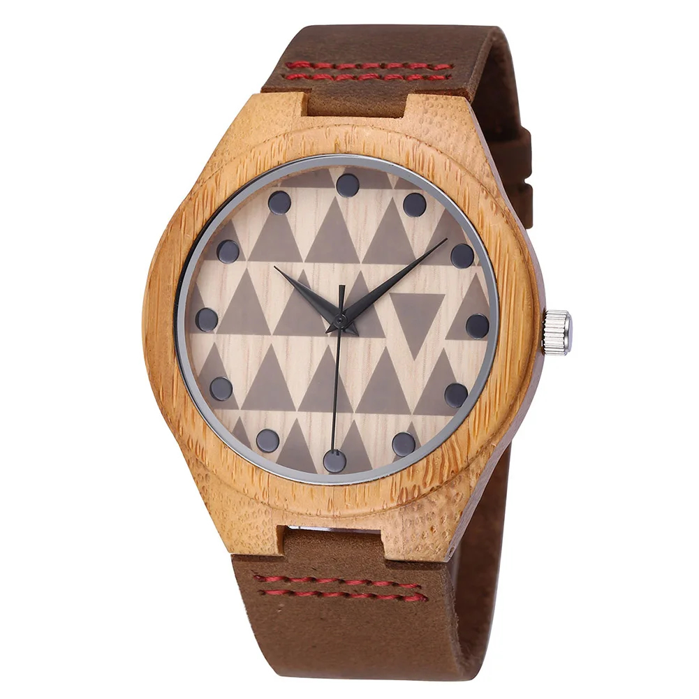 

Best Bamboo 100% Natural Wooden Case Genuine Leather Strap Watches Men Fashion Retro Analog Quartz Men Watch Clock Gift relogio