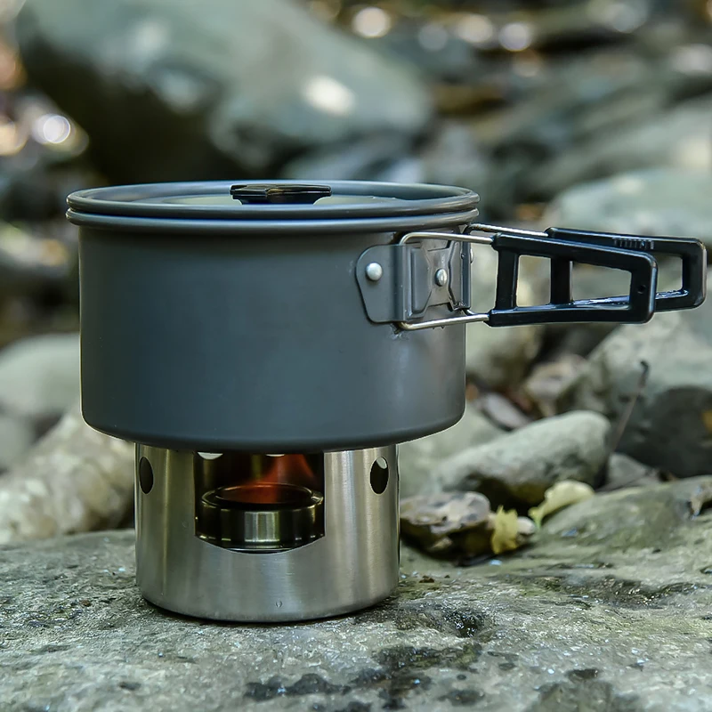 

Mini Outdoor Alcohol Stove Portable Solid Liquid Alcohol Stove With Rack Windscreen Hiking Picnic Cooker Windproof Alcohol Stove