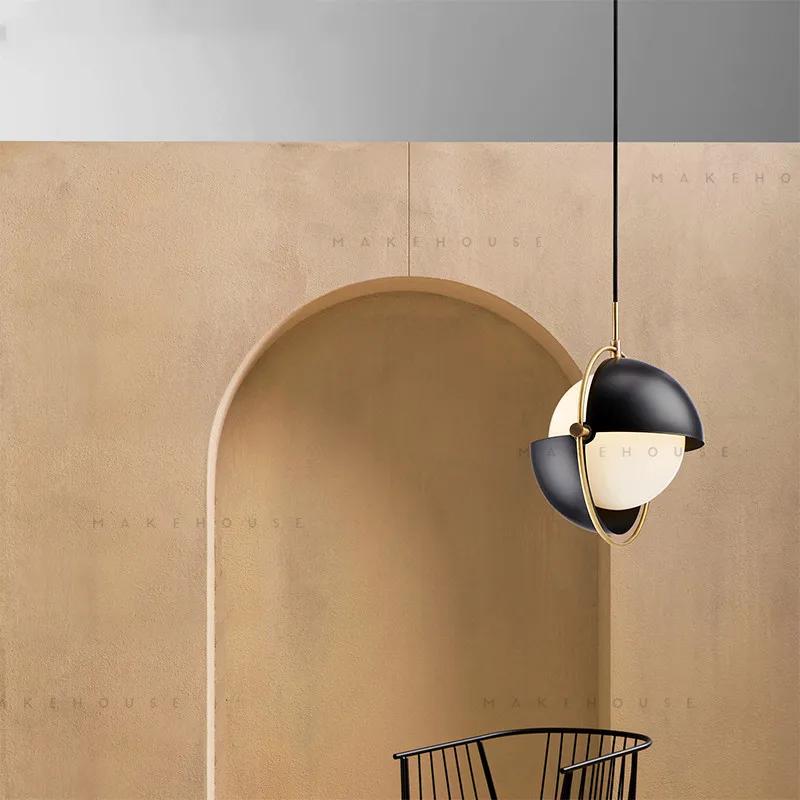 Современный подвесной светильник с металлическим золотым глобусом изменяемый