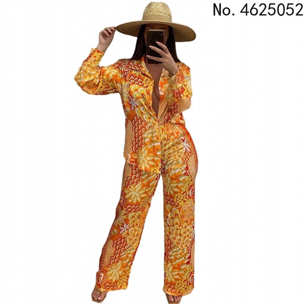 

Комплекты из 2 предметов, африканские комплекты для женщин, Новое поступление, весна-осень, цветочный принт, комплект из двух предметов, топ ...