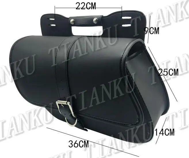 Черная Боковая Сумка из искусственной кожи седельные сумки для Yamaha VStar 400 650 1100 1300