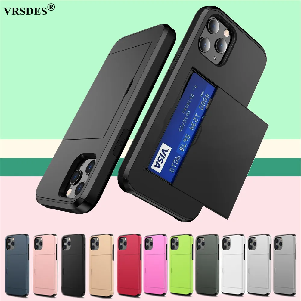 Защитный чехол для карт iPhone 12 Pro Max 6 7 1 5 4 слота 12Pro 12Max 2020 Funda|Бамперы| |