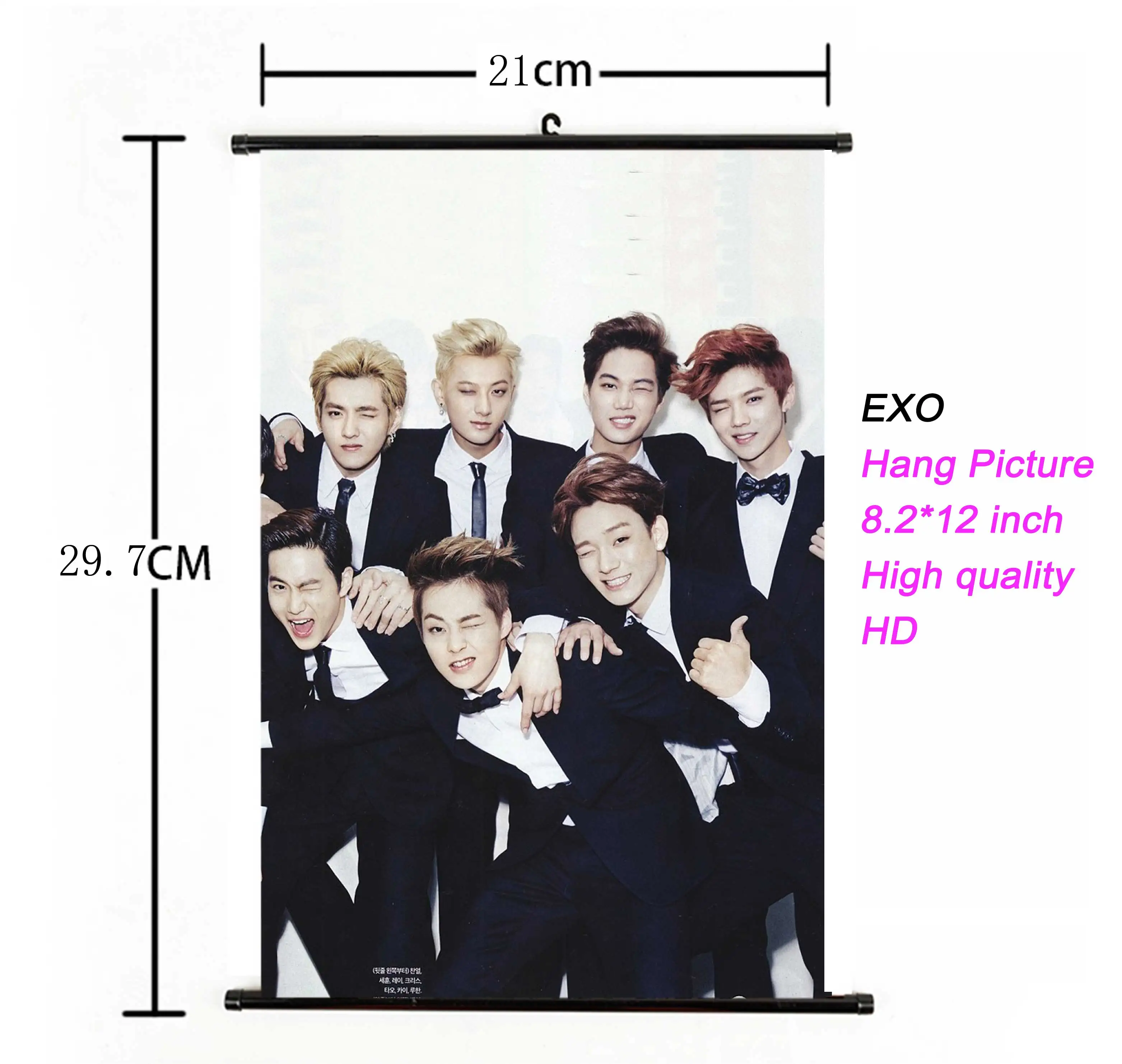 K-pop EXO альбом Висячие картины фото плакат Kpop EXO Висячие Плакаты для фанатов Коллекция подарков ткань 21*30 см Высокое качество