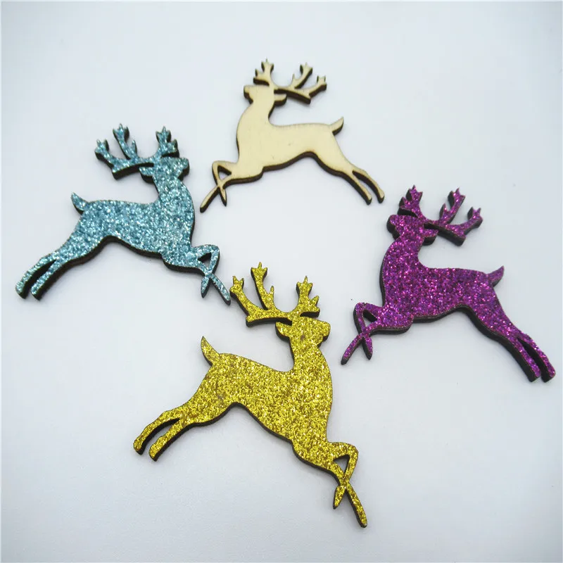 10 шт. 50 мм натуральные винтажные деревянные Искусственные золотые Порошковые