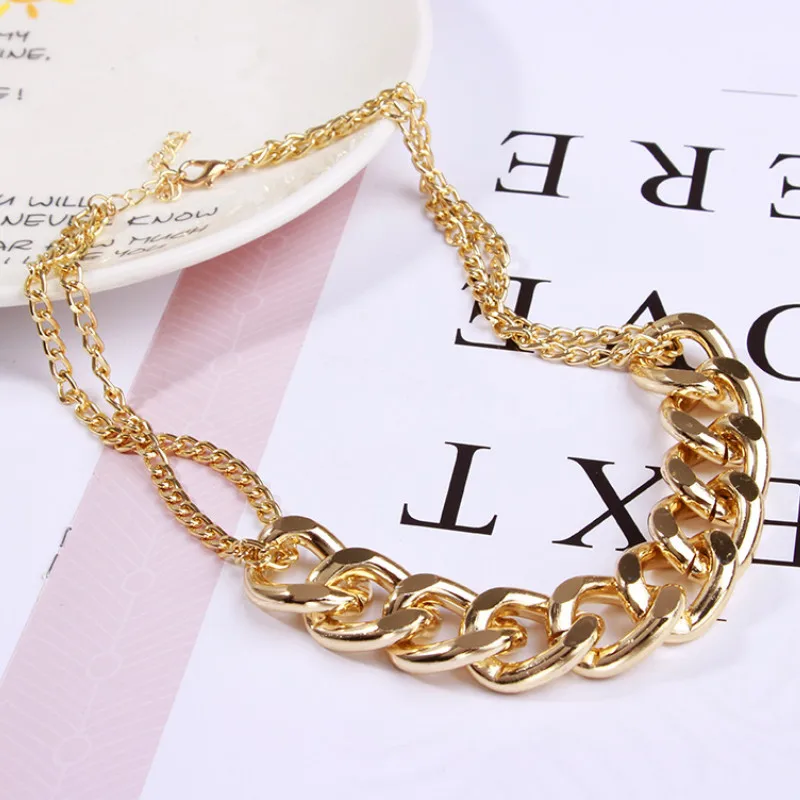 

Personality Exaggerated Thick Chain Necklace for Women Birthday Present Party Jewelry