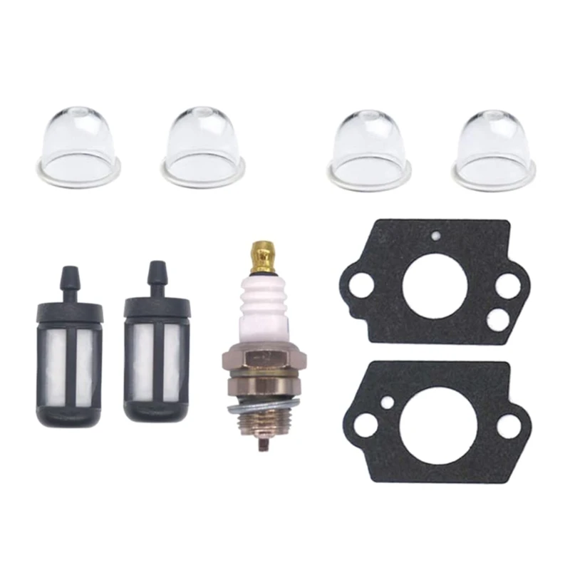 

2 Pack Air Filter with Fuel Filter Spark Plug Gasket Primer Bulb Turn up kit for stihl Blower BG45 BG46 BG55 BG65 BG85