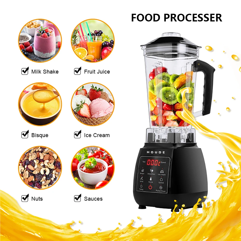 

2200W 3HP BPA Free 2L Professional Food Processor Digital Blender Mixer Fruit Vegetable Meat Ice Smoothies Milk Shake Juicer