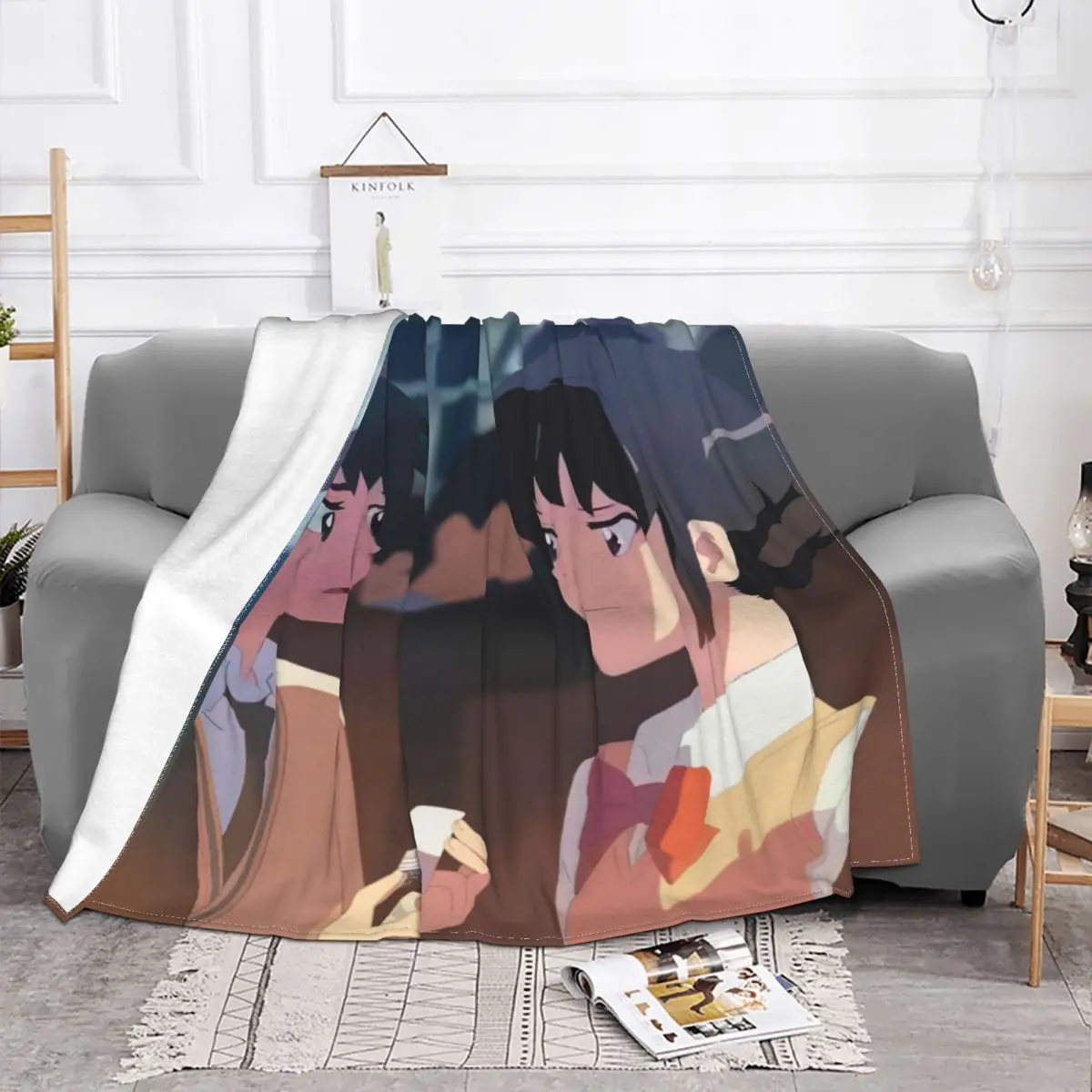 

Taki y Mitsuha Your Name Blankets-Manta de lana ligera multifunción para el hogar, edredón de dormitorio, primavera y otoño de A