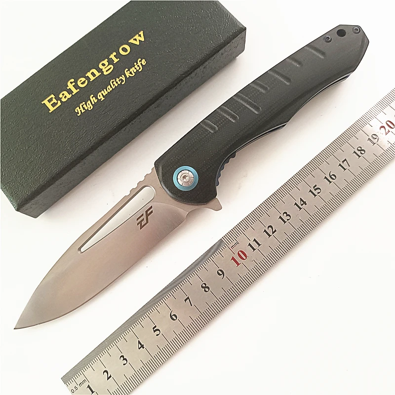 

Eafengrow EF916 D2 Folding knife g10 handle ball bearing flipper pocket/EDC/knife outdoor/camping/utility knife folding Tool