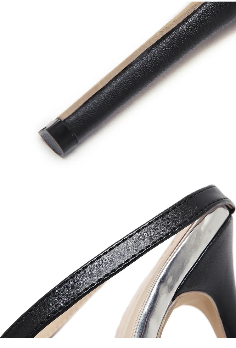 

Women Bling Bling PU Buckle Strap Pumps Design Sexy Dress Super High Heel Cut out Shoes Ladies Party Dress Shoes