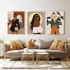 Модные африканские женские принты постер в стиле бохо Сексуальная Женская Картина на холсте женское платье Настенная картина Декор для гостиной без рамки