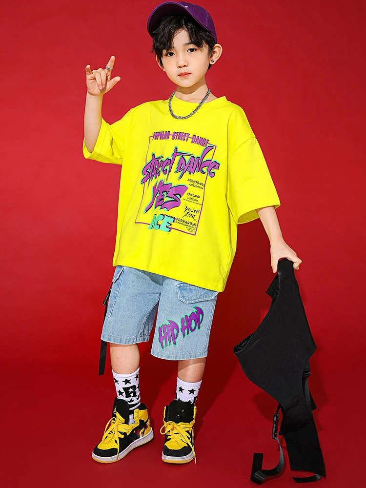 Детские танцевальные костюмы в стиле хип-хоп для детей костюм свободного кроя с