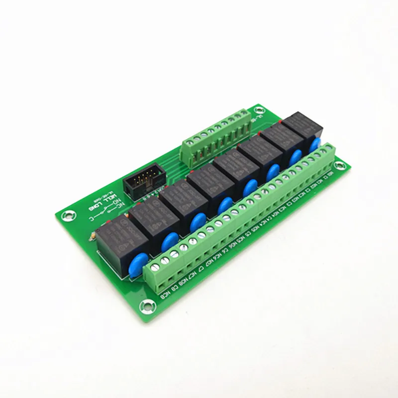 8-канальный модуль интерфейса реле мощности PNP типа 24 в 15 а HF JQC-3FF-24V-1ZS Relay. |