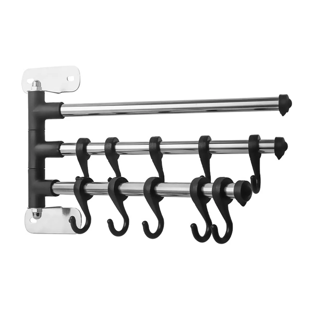 

Stainless Steel Towel Bar Rotating Towel Rack Bathroom Kitchen Wall-mounted Towel Polished Rack Holder Desktop Display Shelf