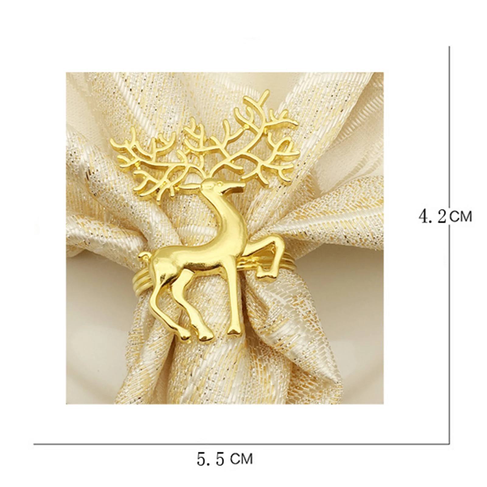 

6Pcs Xmas Deer Napkin Rings Holders Hotel Wedding Party Table Bouquet Decor Hotel Table Supplies Circle Decoration Gifts