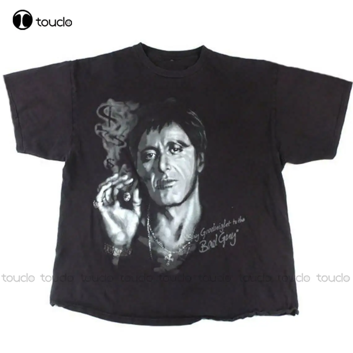 

Винтажная футболка с изображением скрадывающегося лица с надписью «Good night To The Bad Guy», футболка из фильма «Al Pacino», унисекс, хлопковая Футболка,...