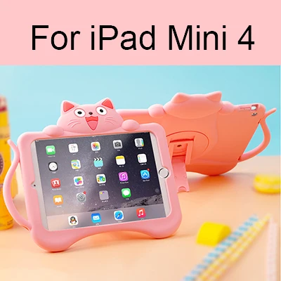 P for ipad mini4 Милый 360 Вращающийся детский чехол для iPad mini 4 Air 1 2 5 6 мягкий силиконовый резиновый чехол для планшета с рисунком кота для IPad 2, 3, 4 - Цвет: P for ipad mini4