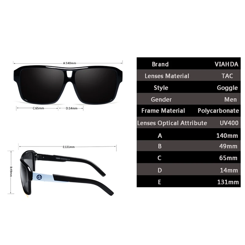 Солнцезащитные очки Мужские Viahda Поляризованные спортивные с оригинальным