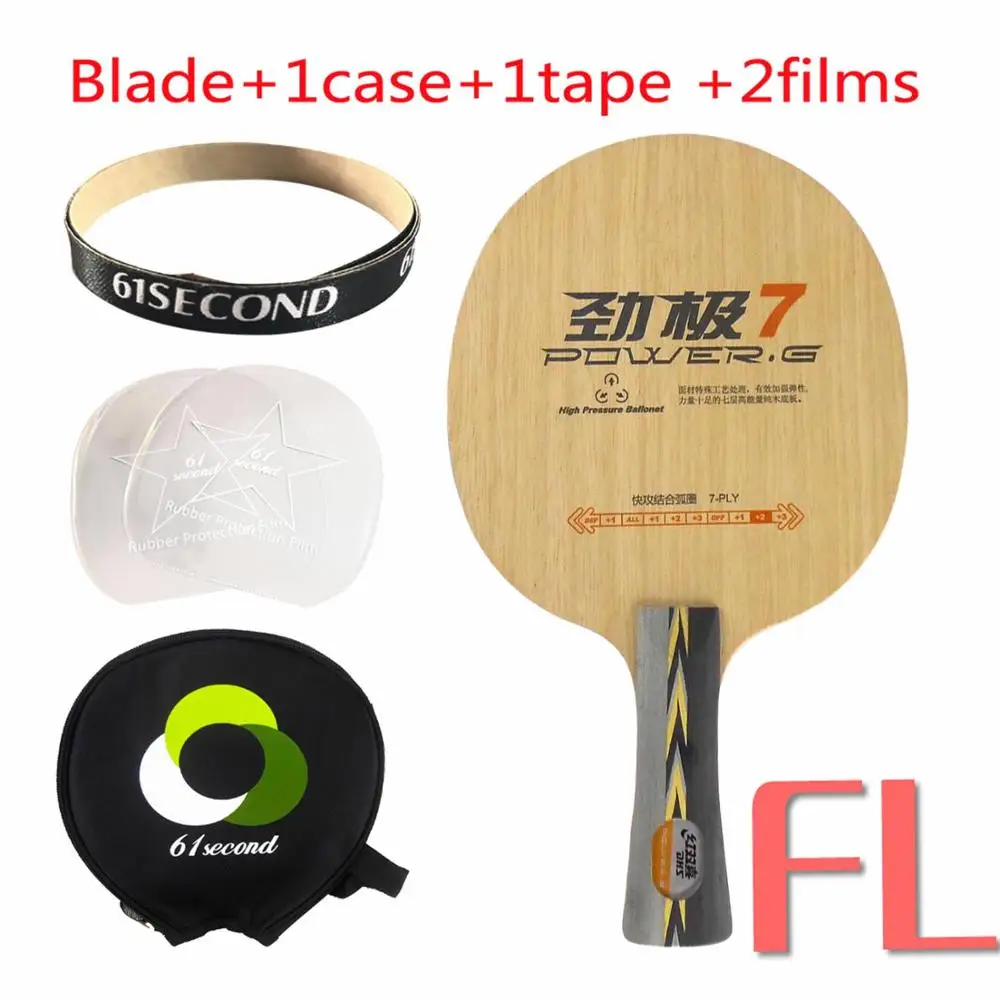 FL with Y 1case DHS POWER-G 7(PG7, без коробки) PG 7 лезвие для настольного тенниса(классический 7 слоев) ракетка для Пинг-Понга Летучая Мышь - Цвет: FL with Y 1case