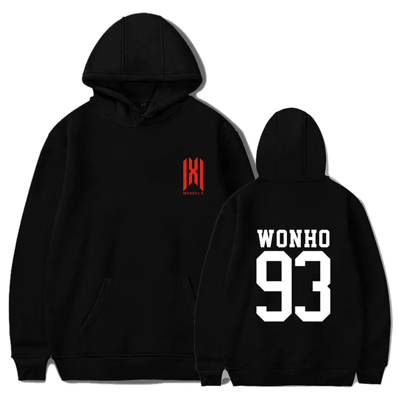 Новые корейские модные толстовки с капюшоном Kpop Monsta X World Tour MonstaX женские пуловеры