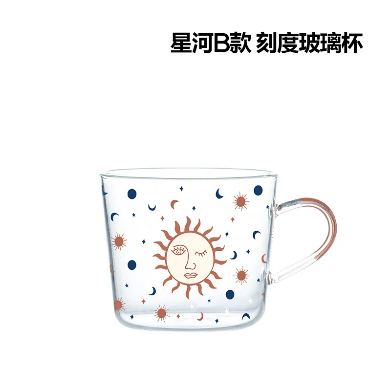 Креативные кофейные кружки стеклянная кружка для пары чашка воды узор солнца